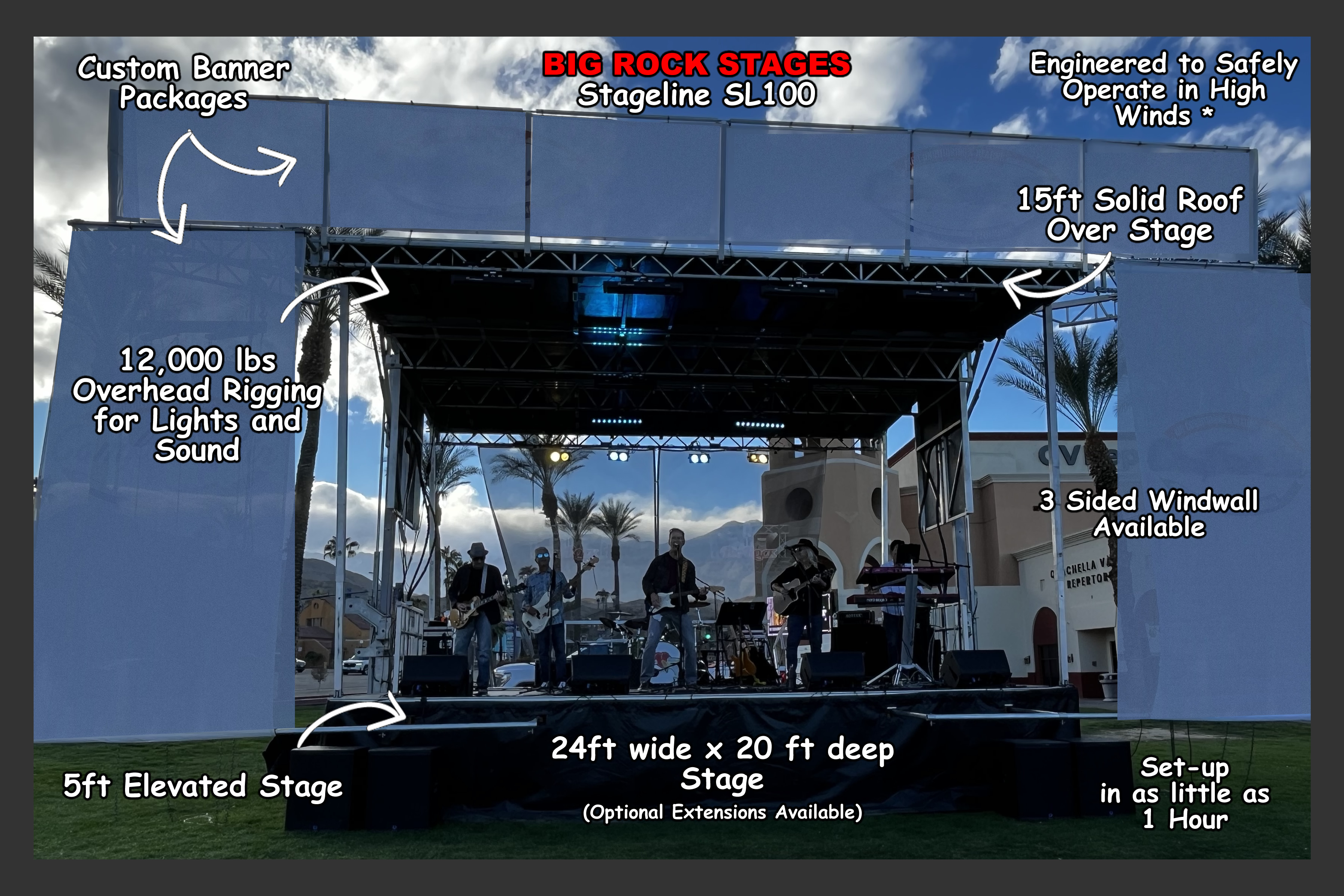 Band performing Live on Mobile Stage